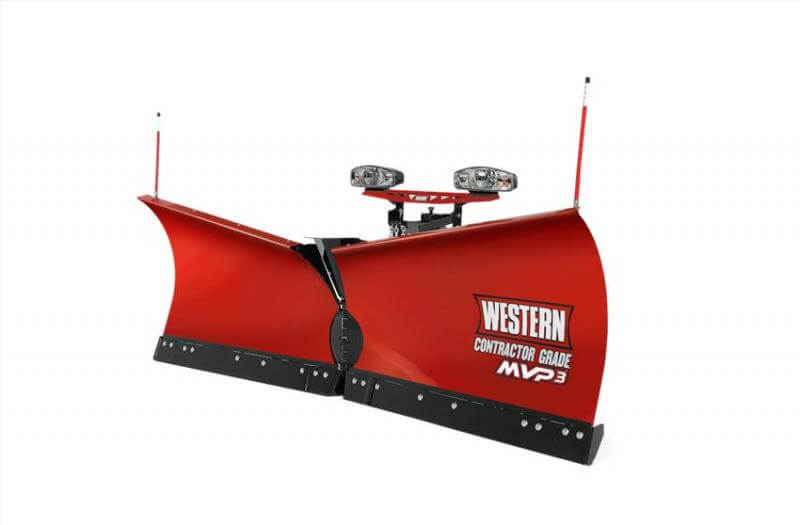 A red snowplow with a white background.