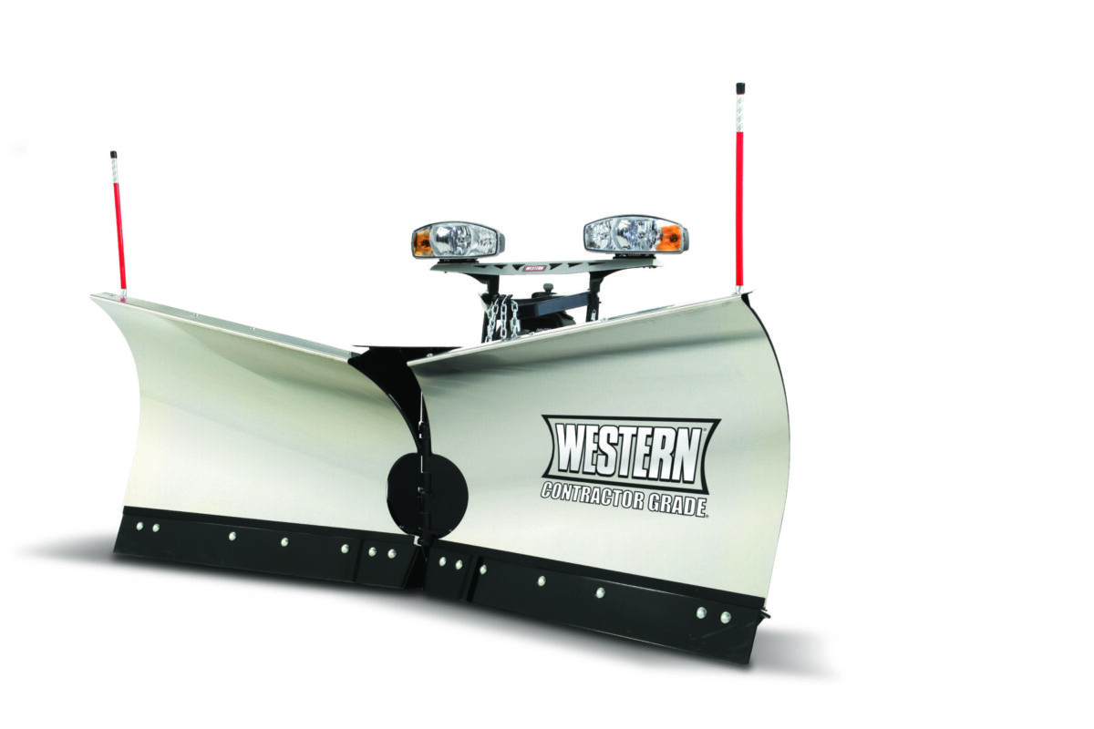 western MVP stainless snow plow front view