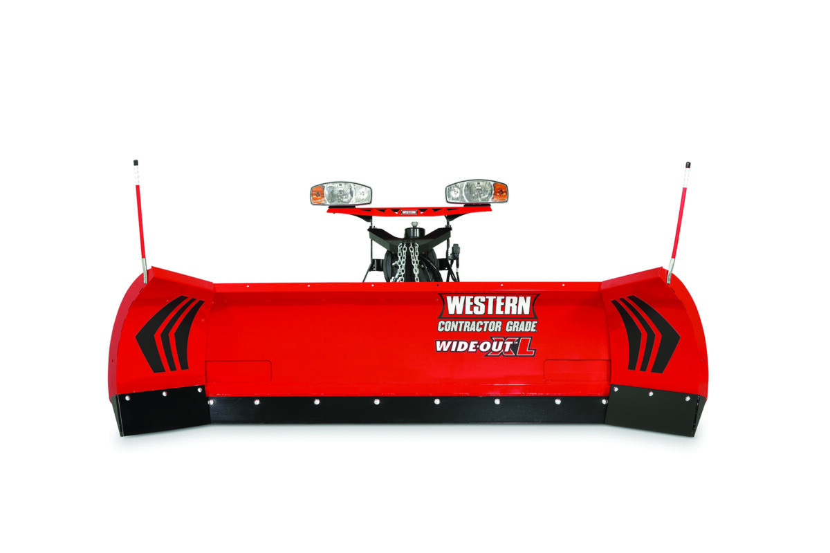 western red snowplow with a white background